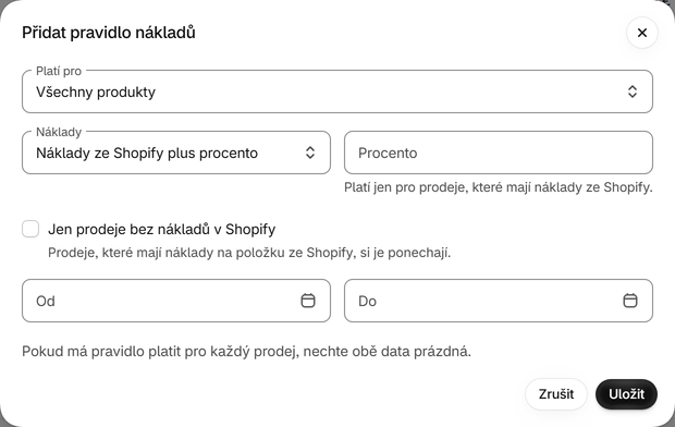 Pokryjte mnoho produktů pravidlem