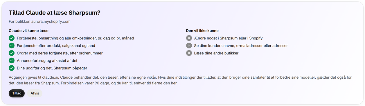 Tillad den i Sharpsum