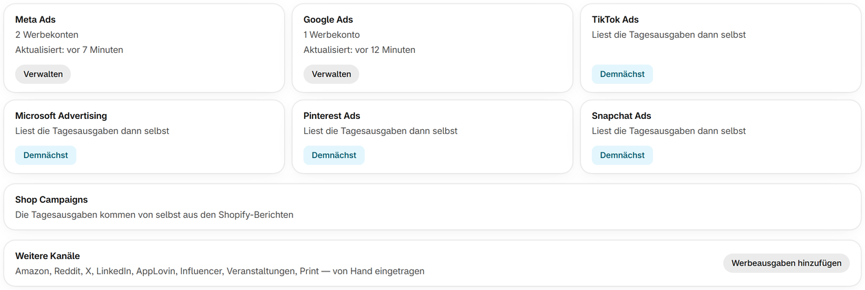 Werbekonten verbinden