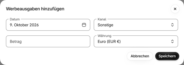 Andere Kanäle von Hand eintragen