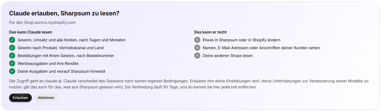 In Sharpsum erlauben