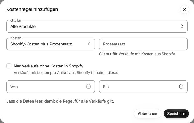 Viele Produkte mit einer Regel abdecken