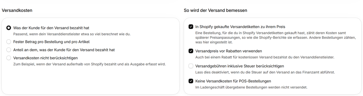 In Shopify gekaufte Versandetiketten