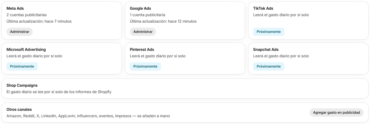 Conecta Meta Ads y Google Ads