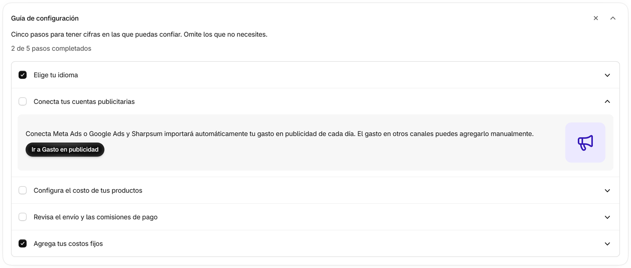 Abre la guía de configuración