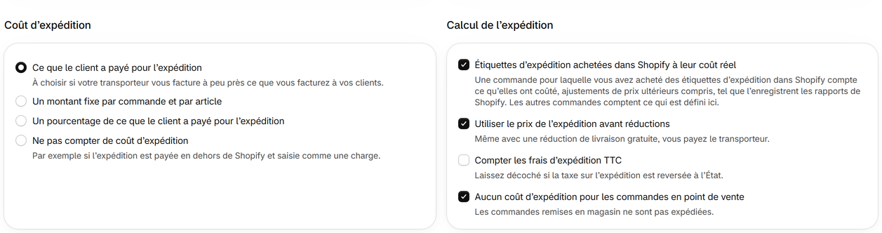 Étiquettes d’expédition achetées dans Shopify