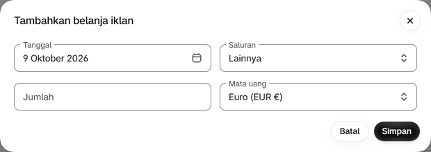 Masukkan saluran lain secara manual