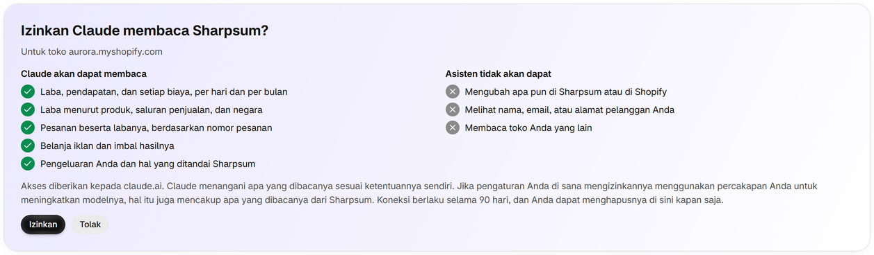Izinkan di Sharpsum