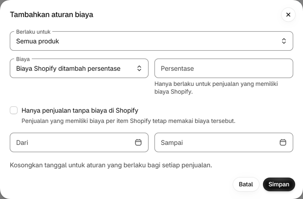 Cakup banyak produk dengan aturan