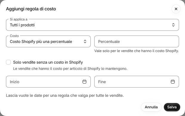 Copri molti prodotti con una regola