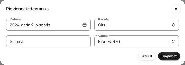 Ievadiet citus kanālus ar roku