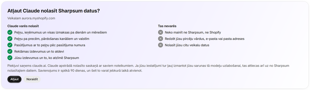 Atļaujiet piekļuvi Sharpsum