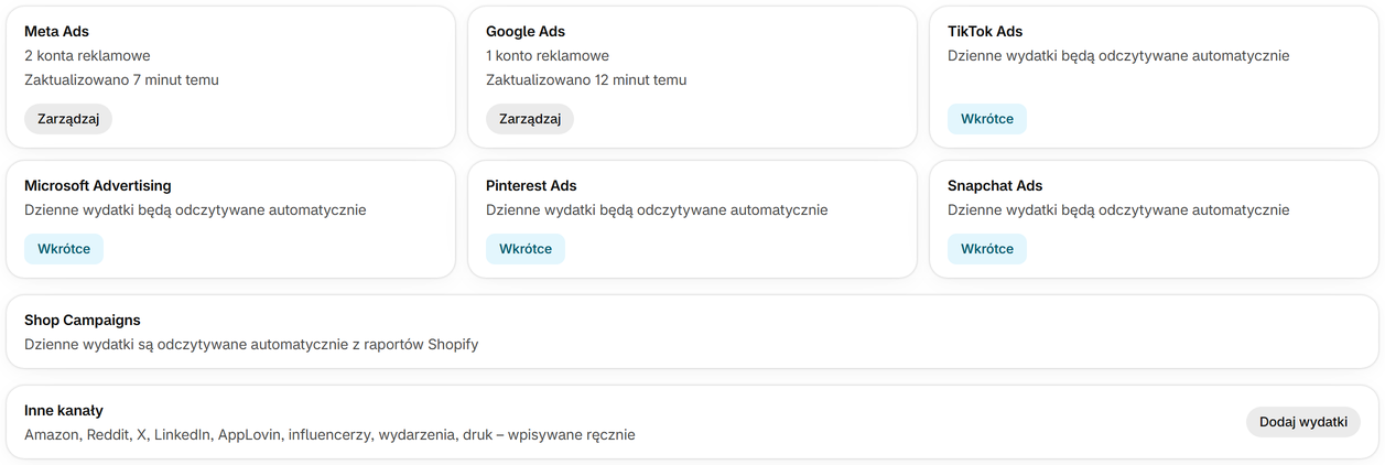 Połącz konta reklamowe