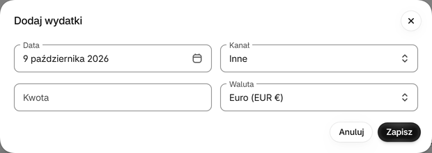 Wpisz inne kanały ręcznie