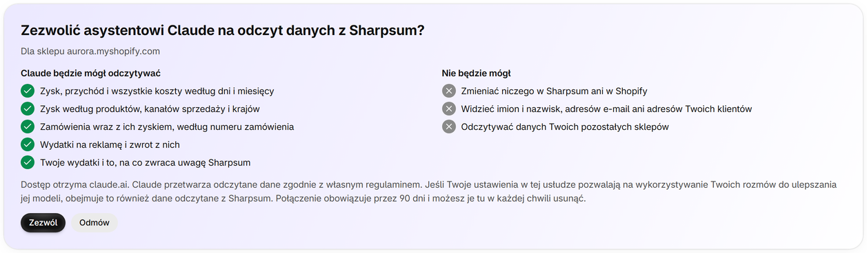 Zezwól na dostęp w Sharpsum