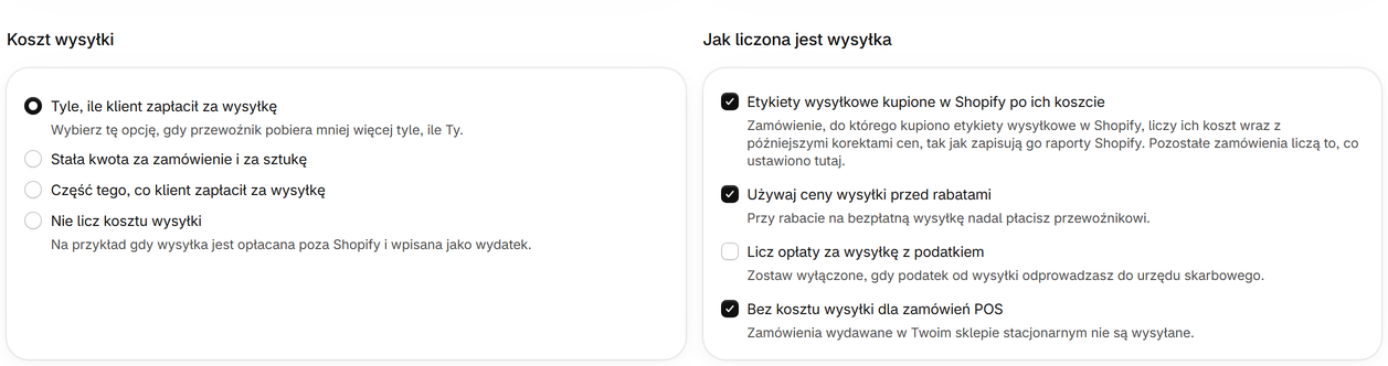 Etykiety wysyłkowe kupione w Shopify