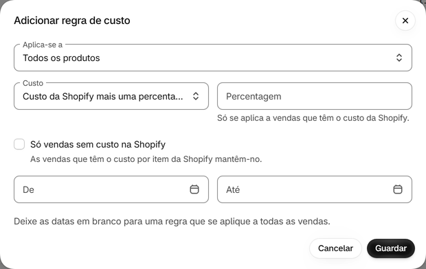 Abranja muitos produtos com uma regra