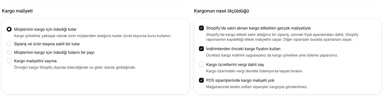 Shopify'da satın alınan kargo etiketleri
